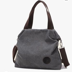 Gray Canvas Crossbody Shoulder Bag and Satchel
